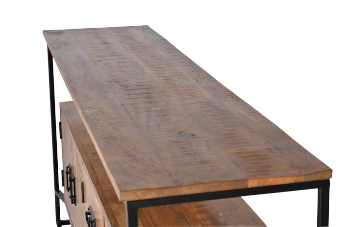 GINER Y COLOMER Buffet en bois de manguier avec finition métal naturel - Meuble artisanal GINER Y COLOMER Buffet en bois de manguier avec finition métal naturel - Meuble artisanal