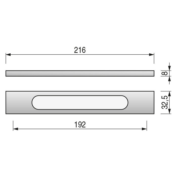HERRAJES ALK Tirador Keizo Titanio 192mm Aluminium HERRAJES ALK Tirador Keizo Titanio 192mm Aluminium