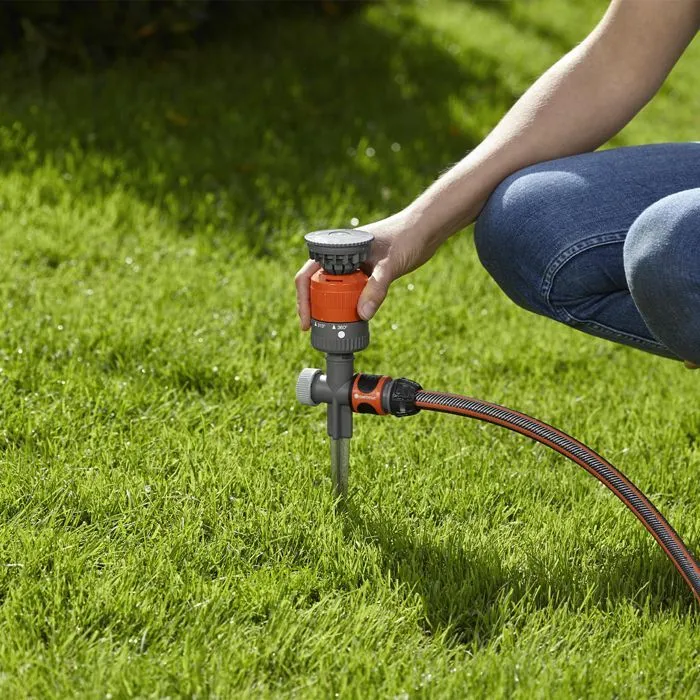 Gardena 1949-20 Arroseur Circulaire Vario Comfort, Portée 8.5 m max, Surface Arrosable 225 m², 7 Crans d'Arrosage de 45° à 360°, Garantie 5 ans