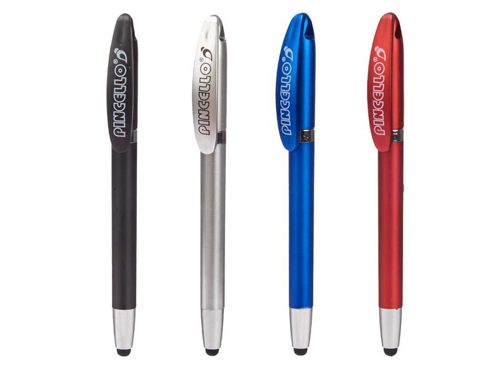 Pincello Stylo pointe fine assorti 6.7 x 21 x 1.5 cm plastique bleu noir rouge argent (Set de 24) Pincello Stylo pointe fine assorti 6.7 x 21 x 1.5 cm plastique bleu noir rouge argent (Set de 24)