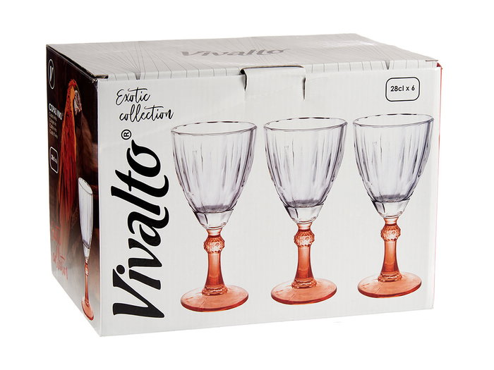 Vivalto Verre à Vin Couleur Saumon 275 ml 9x18.5x9 cm (Set de 36)