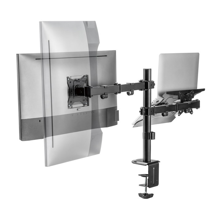Ewent EW1519 Support de bureau pour moniteur et ordinateur portable, jusqu'à 34 pouces, 8 kg, VESA 75x75/100x100, ajustable en hauteur Ewent EW1519 Support de bureau pour moniteur et ordinateur portable, jusqu'à 34 pouces, 8 kg, VESA 75x75/100x100, ajustable en hauteur