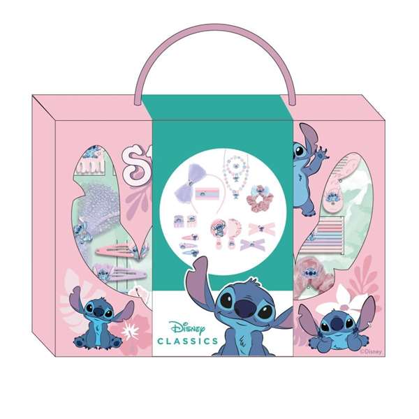 Cerdá - Set de beauté 'Stitch' - Coffret de maquillage pour enfant - 34,0 x 24,5 x stacked cm - Rose