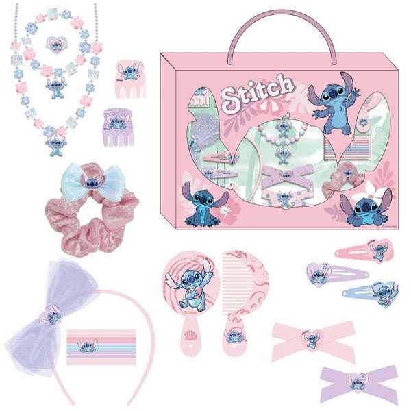 Cerdá - Set de beauté 'Stitch' - Coffret de maquillage pour enfant - 34,0 x 24,5 x stacked cm - Rose