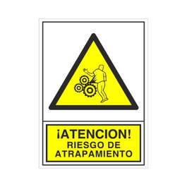 DUVER Signal de sécurité adhésive Risque d'entraînement 148x105 mm