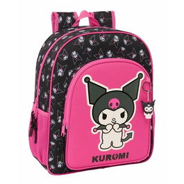 Cartable Kuromi Noir Fuchsia 32 x 38 x 12 cm