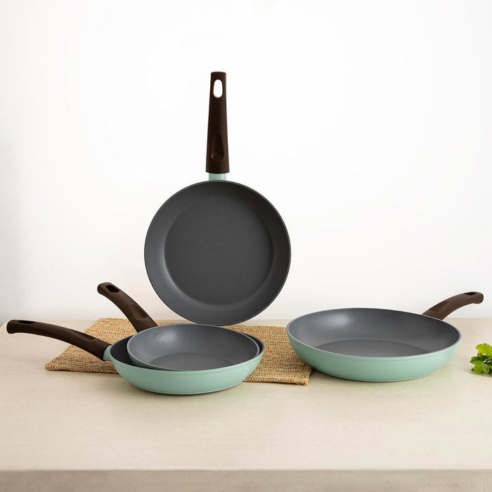 Quid Sartén Aluminio Forjado Ozon 28 cm Verde Antiadherente Libre de PFOA 5 Unidades