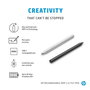 HP Rechargeable MPP 2.0 Tilt Pen Stylo actif noir pour tablette et PC, avec technologie d'inclinaison, 2 boutons programmables, autonomie 30 jours et mines interchangeables