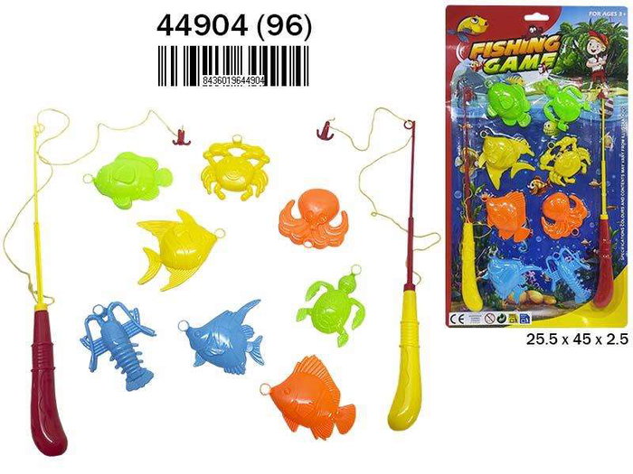 Rama Kit de pêche pour enfant avec 8 pièces et 2 cannes, âge 3 ans+, dimensions 25,5x45x2,5 cm, multi-langues Rama Kit de pêche pour enfant avec 8 pièces et 2 cannes, âge 3 ans+, dimensions 25,5x45x2,5 cm, multi-langues