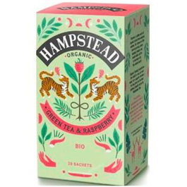 HAMPSTEAD GREEN TEA-RASPBERRY infusion BIO 20 sachets