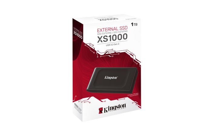Kingston XS1000 SSD Externe Portable 1 TB USB 3.2 Gen 2, Jusqu'à 1050 Mo/s, Compact et Léger