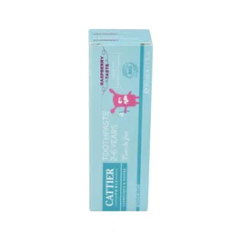 CATTIER Dentifrice Enfants 2-6 Ans 50 ml - Sans Fluor, Bio, Goût Framboise