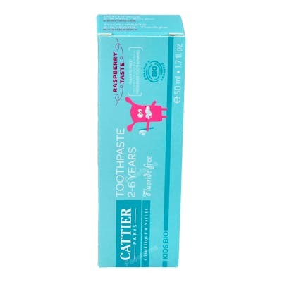 CATTIER Dentifrice Enfants 2-6 Ans 50 ml - Sans Fluor, Bio, Goût Framboise CATTIER Dentifrice Enfants 2-6 Ans 50 ml - Sans Fluor, Bio, Goût Framboise