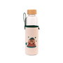 ERIK - Bouteille d'eau en verre Shooky BT21 500 ml avec bouchon en bambou et housse de transport en néoprene - Pas lave-vaisselle