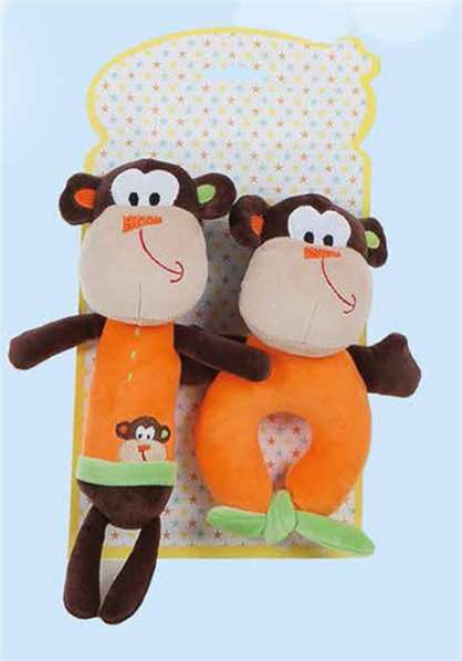 Creaciones Llopis Jouet pour Bébé - Set de 2 Éléments (Sifflet + Hochet) 18 cm et 25 cm Design Singe