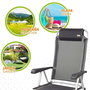 Color Baby - Chaise de camping en aluminium pliable, 5 positions réglables, dimensions repliées 44 x 55 x 101 cm, textile résistant