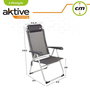 Color Baby - Chaise de camping en aluminium pliable, 5 positions réglables, dimensions repliées 44 x 55 x 101 cm, textile résistant