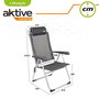 Color Baby - Chaise de camping en aluminium pliable, 5 positions réglables, dimensions repliées 44 x 55 x 101 cm, textile résistant