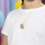 PEERS HARDY Collier Disney avec Pendentif Cœur Winnie The Pooh en Or Jaune et Amulette Ourson Additionnelle