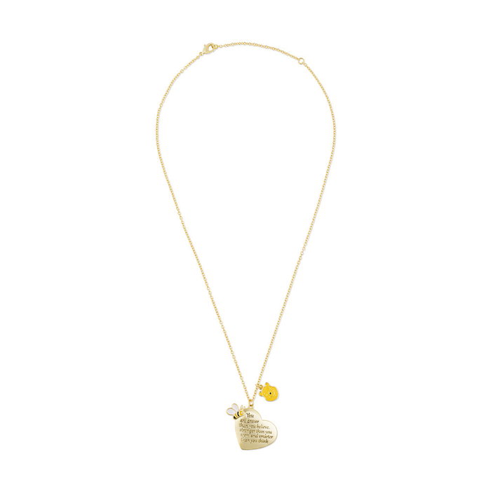 PEERS HARDY Collier Disney avec Pendentif Cœur Winnie The Pooh en Or Jaune et Amulette Ourson Additionnelle PEERS HARDY Collier Disney avec Pendentif Cœur Winnie The Pooh en Or Jaune et Amulette Ourson Additionnelle