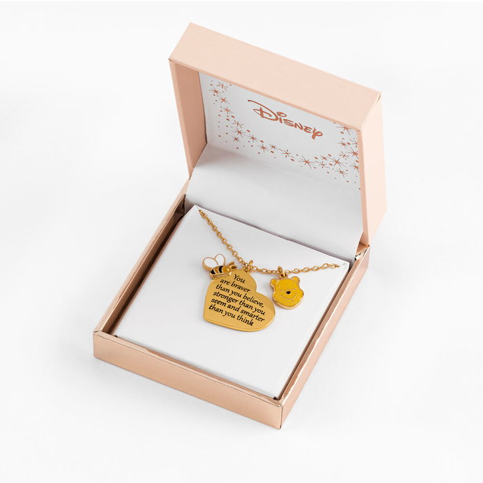 PEERS HARDY Collier Disney avec Pendentif Cœur Winnie The Pooh en Or Jaune et Amulette Ourson Additionnelle PEERS HARDY Collier Disney avec Pendentif Cœur Winnie The Pooh en Or Jaune et Amulette Ourson Additionnelle