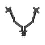 Coolbox Support Pour 2 Moniteurs jusqu'à 32 Pouces - VESA 75x75/100x100 - Noir Mat - Bras Orientable 360° - Gaz
