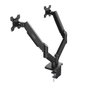 Coolbox Support Pour 2 Moniteurs jusqu'à 32 Pouces - VESA 75x75/100x100 - Noir Mat - Bras Orientable 360° - Gaz
