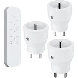 KYF - Lot de 3 Prises Connectées avec Télécommande - Interrupteur Murale - 2300W - Prise Intelligente