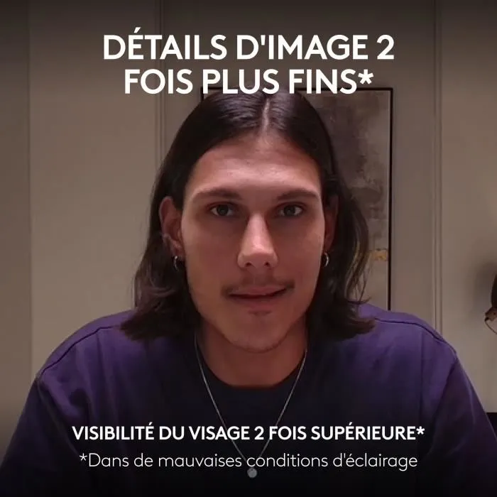 Logitech MX Brio - Webcam filaire Ultra HD 4K avec IA Show Mode, micros antibruit et commandes manuelles pour collaboration, streaming et visioconférence