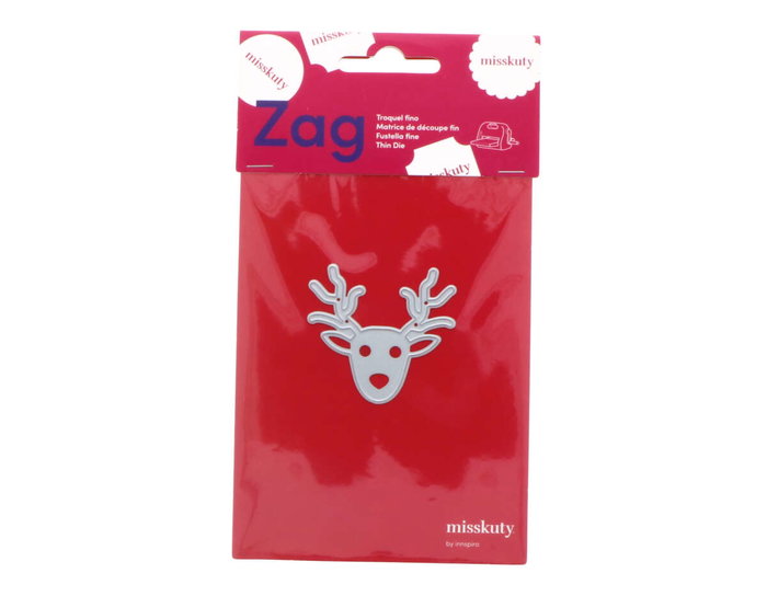 Misskuty Pochoir fin ZAG Noël tête de renne