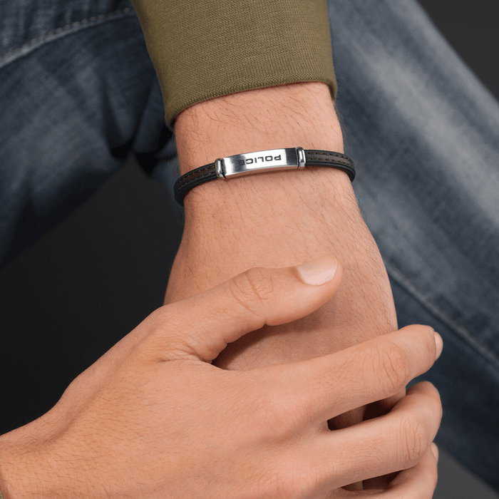 Bracelet Homme Police PEAGB0079202 Acier inoxydable Noir