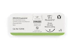 kruuse Suture KRUPAMID 70cm noire 39 mm 3/8 RC 12U
