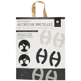 Cosmetic Club Lot de 6 Clips pour Bretelles de Soutien-Gorge (Noir, Blanc, Transparent)身