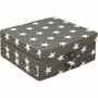 BigBuy Home Chauffeuse pliante SAMBA Multi-position Motif étoiles Gris