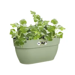 ELHO Balconnière Vibia Campana Easy Hanger Medium - Vert Pistache - L 24.1 * W 36 * H 26.5 cm - Réservoir d'eau intégré - Planteur extérieur en polypropylène
