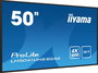 iiyama - Écran professionnel 50" (127 cm) - 4K UHD 3840x2160 - Panneau VA - Haze 25% - Haut-parleurs 2x10W - Ports HDMI, VGA, USB - Mode Portrait/Paysage - Montage VESA