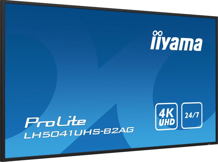 iiyama - Écran professionnel 50" (127 cm) - 4K UHD 3840x2160 - Panneau VA - Haze 25% - Haut-parleurs 2x10W - Ports HDMI, VGA, USB - Mode Portrait/Paysage - Montage VESA