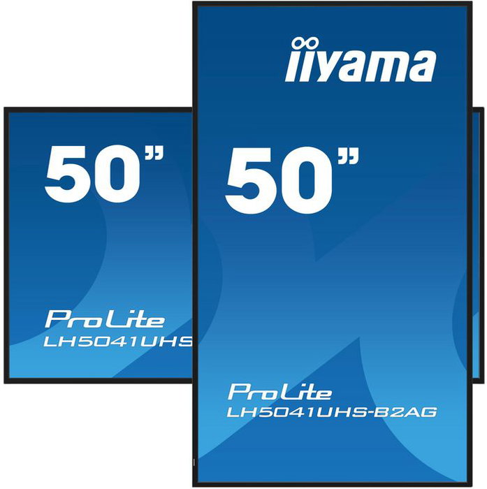 iiyama - Écran professionnel 50" (127 cm) - 4K UHD 3840x2160 - Panneau VA - Haze 25% - Haut-parleurs 2x10W - Ports HDMI, VGA, USB - Mode Portrait/Paysage - Montage VESA
