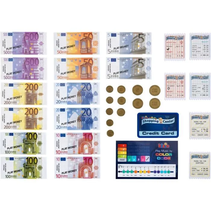 Klein Caisse enregistreuse éducative électronique jouet avec écran tactile amovible, scanner, terminal de paiement, argent factice et accessoires - 33 x 14.5 x 22 cm Klein Caisse enregistreuse éducative électronique jouet avec écran tactile amovible, scanner, terminal de paiement, argent factice et accessoires - 33 x 14.5 x 22 cm