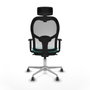 Piqueras y Crespo Chaise de Bureau avec Appui-tête 1D086G2 Turquoise