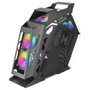 Mars Gaming MC61 Boîtier PC Gaming Compact Micro-ATX, 4 Ventilateurs 120mm ARGB Chroma, Fenêtre en Verre Trempé, Noir