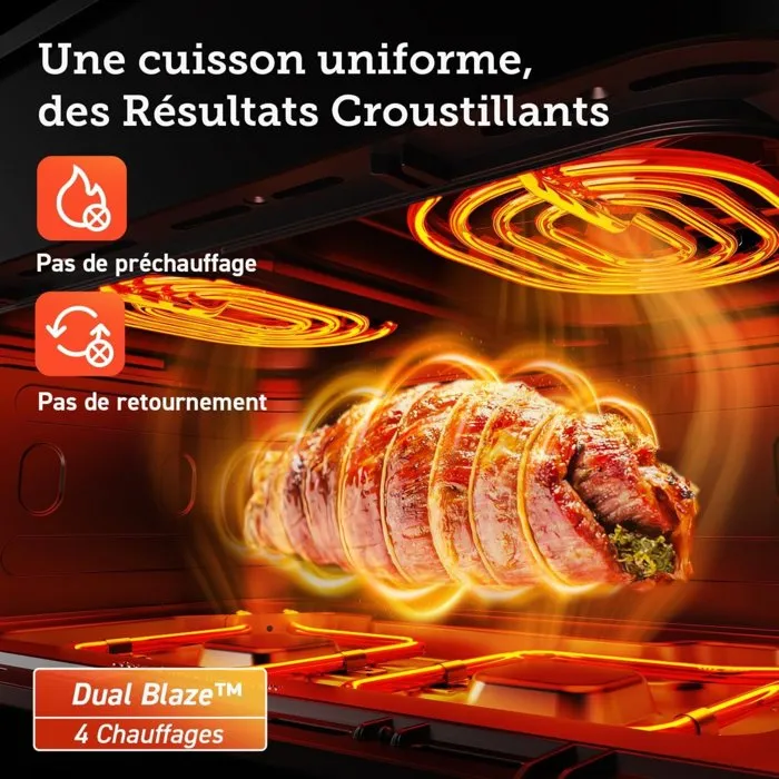 Cosori DualBlaze Twinfry Pro Ceramic AirFryer 10 L - Noir - Connectée Wi-Fi