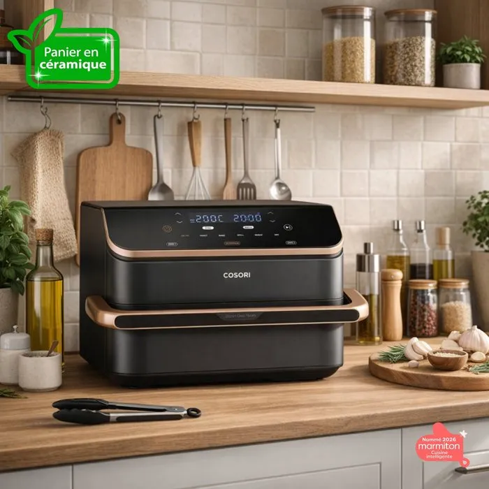 Cosori DualBlaze Twinfry Pro Ceramic AirFryer 10 L - Noir - Connectée Wi-Fi