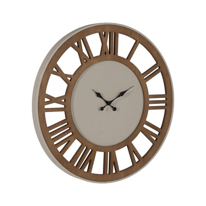 Horloge Murale Naturel Fer Bois MDF 68,5 x 4 x 68,5 cm