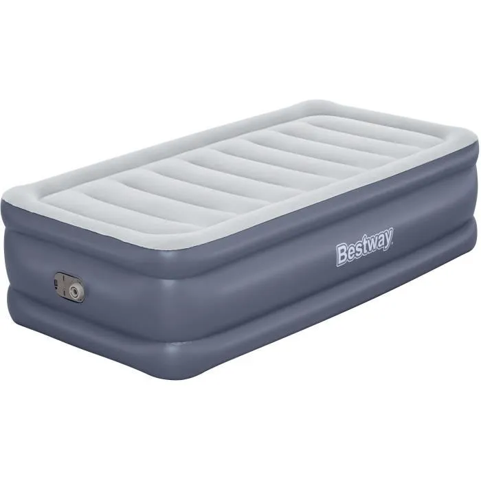 Bestway Matelas Gonflable 1 Place Tritech 6713G avec Pompe Intégrée (191x97x51 cm), Charge 150 kg, Traitement Anti-Microbien Ultra-Fresh, Inclus Sac et Patch Bestway Matelas Gonflable 1 Place Tritech 6713G avec Pompe Intégrée (191x97x51 cm), Charge 150 kg, Traitement Anti-Microbien Ultra-Fresh, Inclus Sac et Patch