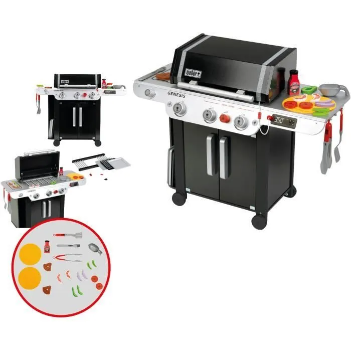 Weber Genesis 9445 - Jouet Barbecue en Bois FSC avec Accessoires (Plancha, Ustensiles, Aliments Jouet) - Pour Enfants Dès 3 Ans Weber Genesis 9445 - Jouet Barbecue en Bois FSC avec Accessoires (Plancha, Ustensiles, Aliments Jouet) - Pour Enfants Dès 3 Ans