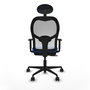 Piqueras y Crespo Chaise de Bureau Jorquera avec Appui-tête Bleu et Blanc