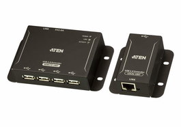 Aten UCE3250 - Système d'extension USB 2.0 à 4 ports via câble CAT 5/6, jusqu'à 50 mètres, hub et répéteur pour périphériques USB
