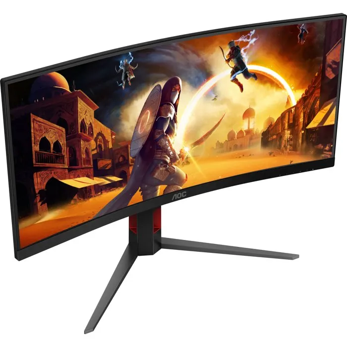 AOC - CU34G4 - Écran PC Gamer incurvé 34" WQHD 180Hz - Dalle Fast VA 0,5ms - Réglable en hauteur - HDR10 - Adaptive-Sync