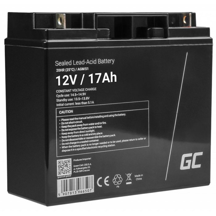 Batterie pour Système d'Alimentation Sans Interruption Green Cell AGM51 12 V Batterie pour Système d'Alimentation Sans Interruption Green Cell AGM51 12 V